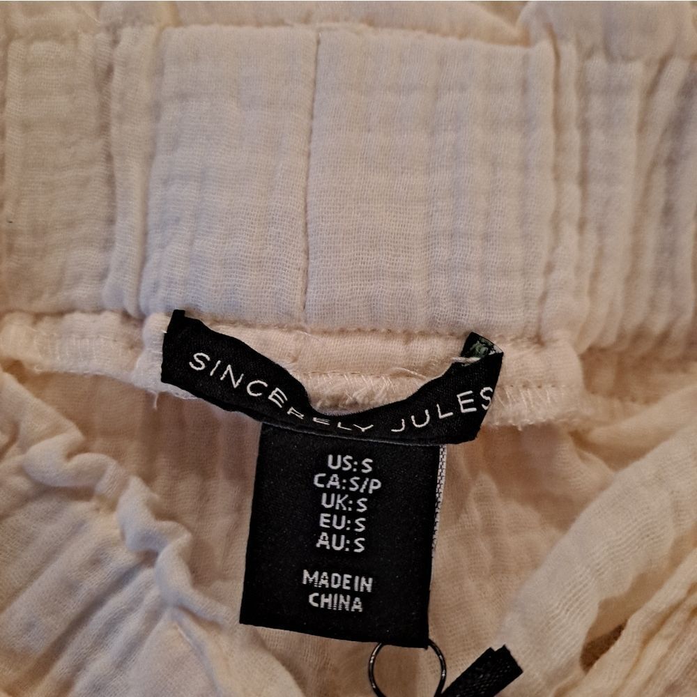 NWT SINCERELY JULES OFF WHITE PANTS SIZE S - Picture 3 of 4